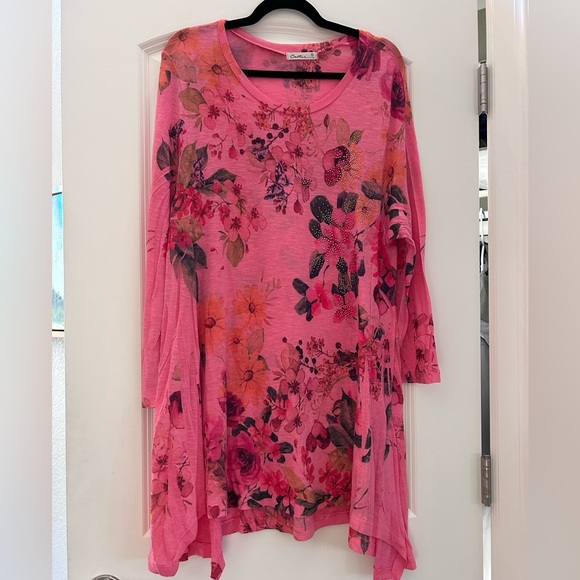 Cactus Dresses & Skirts - Cactus floral and sparkles midi length dress/tunic. Long sleeve. Fairy. Whimsy.